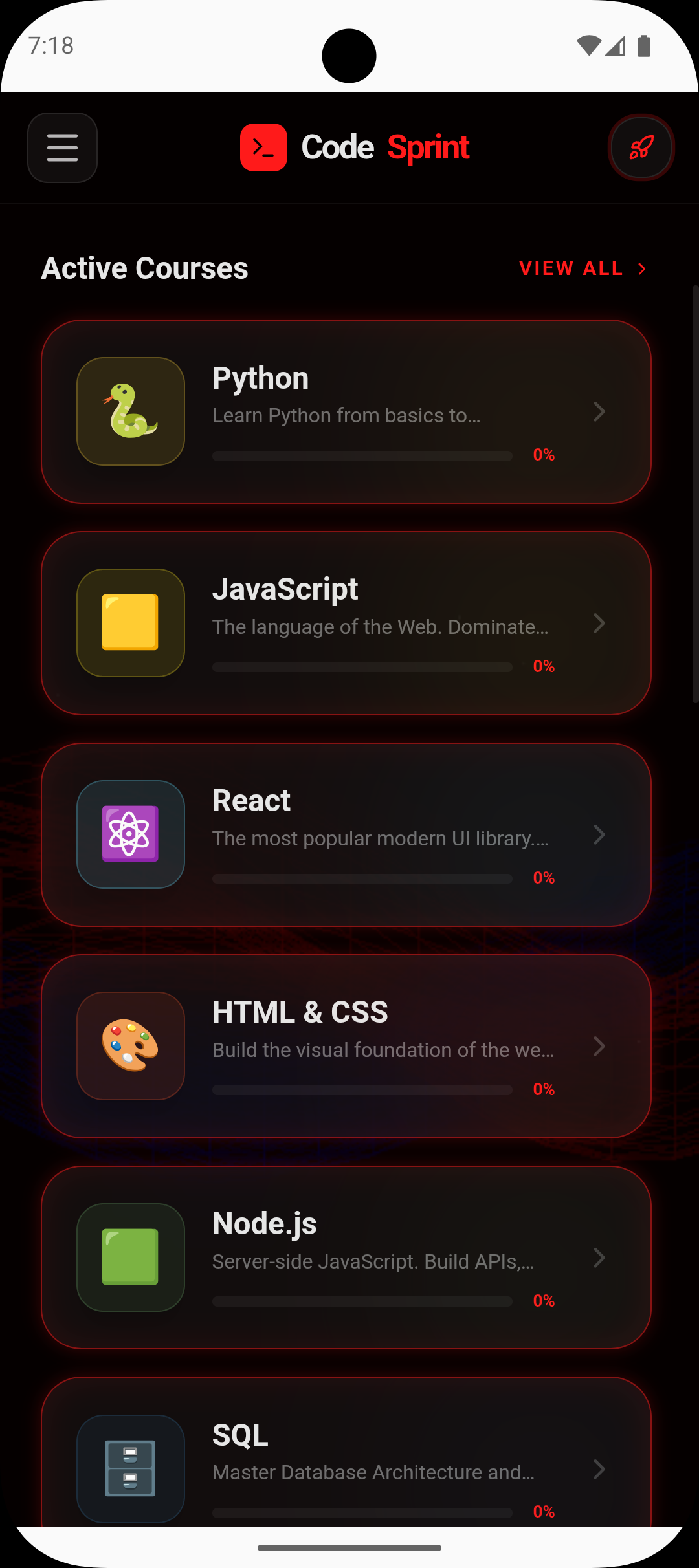 Code Sprint screenshot